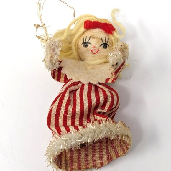 Vintage 50s Christmas Ornaments Japan Spun Cotton Pipe cleaner Felt Putz Lot 9 - Picture 4 of 16